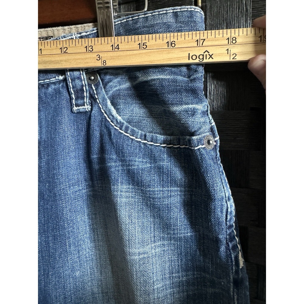 Express Mens 34x31 Jeans Classic Low Rise Boot Cut Kingston Denim *see Note* - Picture 4 of 16